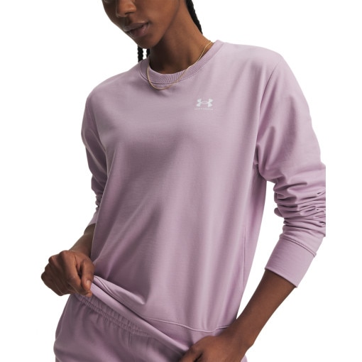 Obrazek dla: UNDER ARMOUR Damska bluza nierozpinana bez kaptura Under Armour Sport Terry Crew  różowa Rożowy