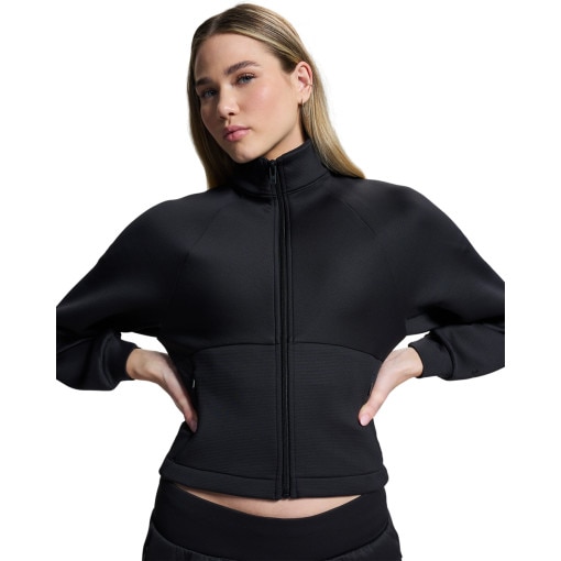 Obrazek dla: UNDER ARMOUR Damska bluza rozpinana bez kaptura Under Armour UA Unstoppable Fleece Rib Textured czarna Czarny