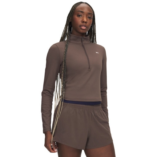 Obrazek dla: UNDER ARMOUR Damska bluza treningowa bez kaptura Under Armour Motion 1/2 Zip  brązowa Brązowy