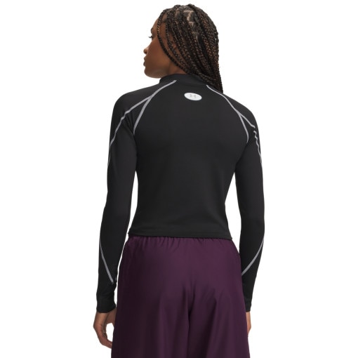 Damska bluza treningowa kompresyjna Under Armour Coldgear Elite 1/2 Zip - czarna