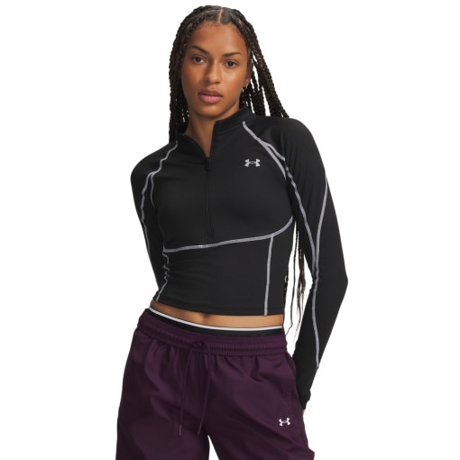 Obrazek dla: UNDER ARMOUR Damska bluza treningowa kompresyjna Under Armour Coldgear Elite 1/2 Zip czarna Czarny