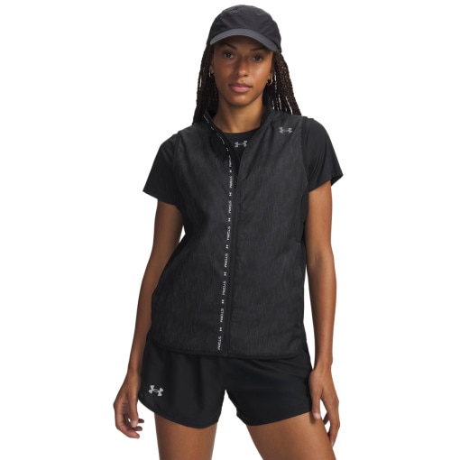 Obrazek dla: UNDER ARMOUR Damska kamizelka do biegania Under Armour UA Velociti Cold Weather Storm  czarna Czarny