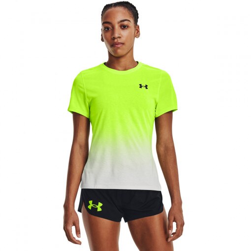 UNDER ARMOUR Damska koszulka do biegania Under Armour UA RUSH™ Run Short Sleeve  limonkowa Lemon neon