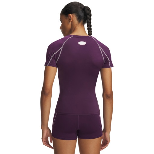 Damska koszulka treningowa Under Armour HeatGear Elite SS - fioletowa