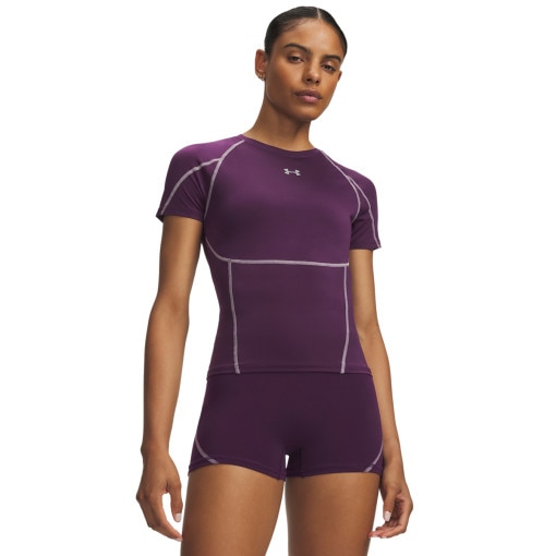 Obrazek dla: UNDER ARMOUR Damska koszulka treningowa Under Armour HeatGear Elite SS fioletowa Fioletowy