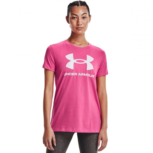 UNDER ARMOUR Damski tshirt z nadrukiem UNDER ARMOUR Live Sportstyle Graphic SSC  różowy Różowy