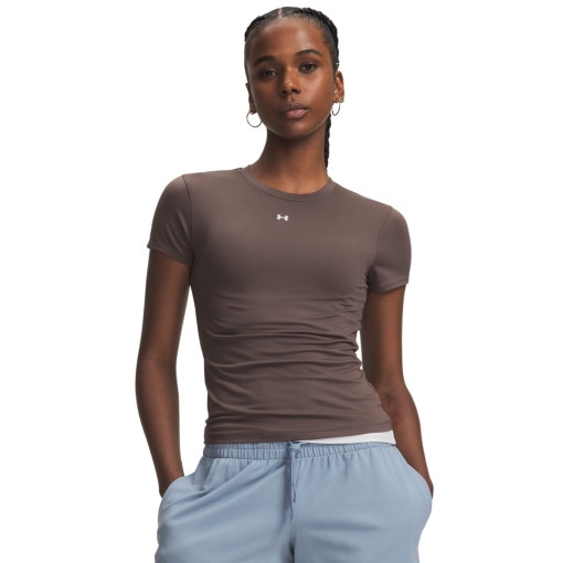 Obrazek dla: UNDER ARMOUR Damska koszulka treningowa Under Armour Motion Fitted SS brązowa Brązowy