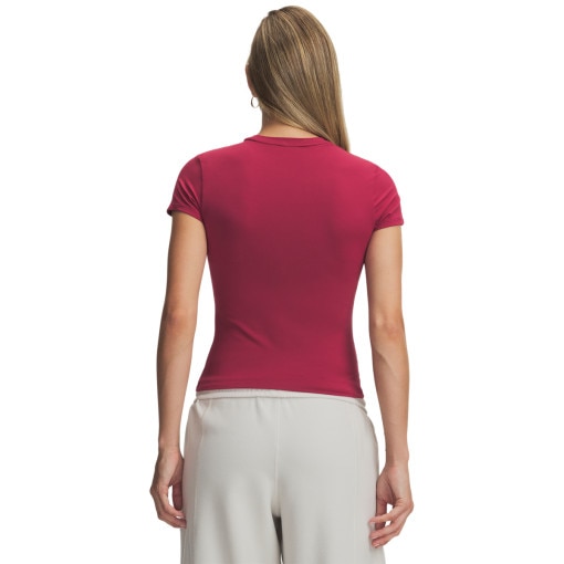 Damska koszulka treningowa Under Armour Motion Fitted SS - burgundowa