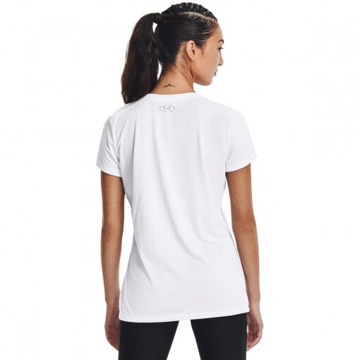 Damska koszulka treningowa UNDER ARMOUR Tech Solid Logo Arch SSC - biała