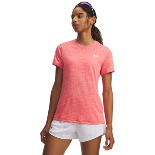  UNDER ARMOUR Damska koszulka treningowa Under Armour Tech SSC Twist  rożowa Różowy