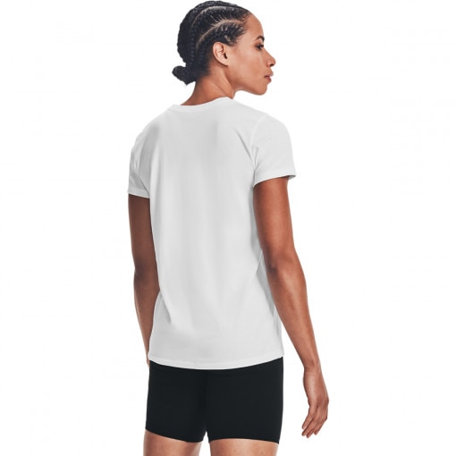 Damska koszulka treningowa z nadrukiem UNDER ARMOUR Live Sportstyle Graphic SSC - biała