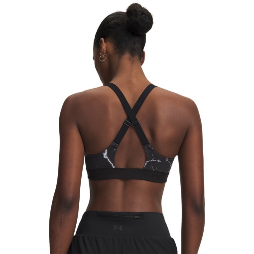 Damski biustonosz treningowy Under Armour UA HB Run Printed Bra - czarny
