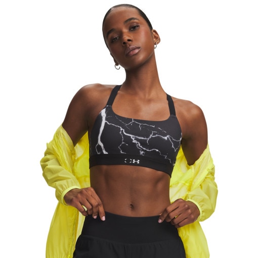 Obrazek dla: UNDER ARMOUR Damski biustonosz treningowy Under Armour UA HB Run Printed Bra  czarny Czarny