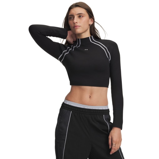 Obrazek dla: UNDER ARMOUR Damski longsleeve treningowy Under Armour Motion LS Mock  czarny Czarny