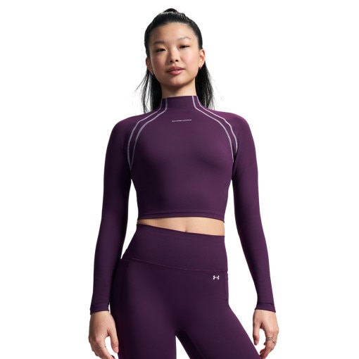 Obrazek dla: UNDER ARMOUR Damski longsleeve treningowy Under Armour Motion LS Mock  fioletowy Fioletowy