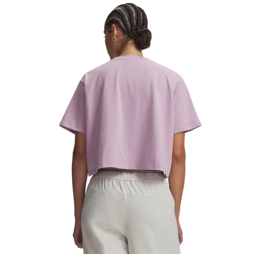 Damski t-shirt crop top Under Armour UA Rival Boxy Tee Solid - różowy