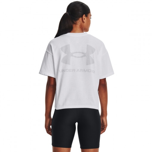 Damski t-shirt z nadrukiem Under Armour Logo LC Oversized HW SS - biały