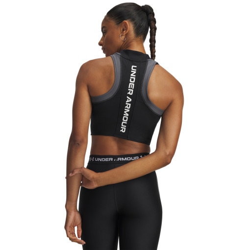 Damski top treningowy Under Armour HeatGear Rib - czarny