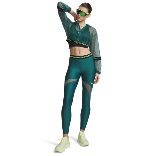  UNDER ARMOUR Damskie legginsy treningowe Under Armour HeatGear Mesh Legging  zielone Zielony