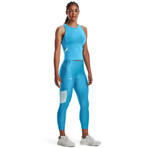 UNDER ARMOUR Damskie legginsy treningowe UNDER ARMOUR HeatGear® Ankle Leggings  niebieski Niebieski