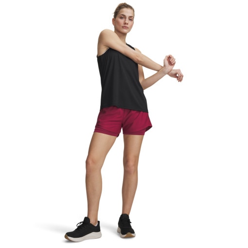 Obrazek dla: UNDER ARMOUR Damskie spodenki treningowe Under Armour Tech Play Up 2in1 Shorts  burgundowe Burgundowy