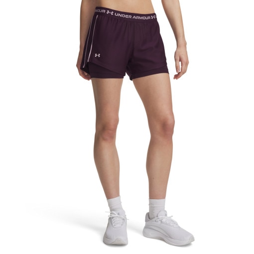 Damskie spodenki treningowe Under Armour Tech Play Up 2in1 Shorts - fioletowe