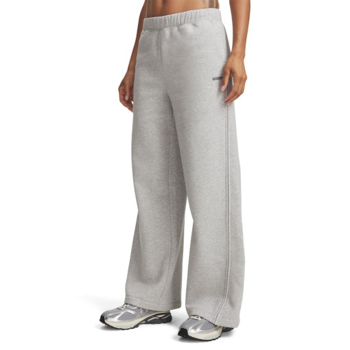 Damskie spodnie dresowe Under Armour Icon Fleece Sama Wide Leg - szare