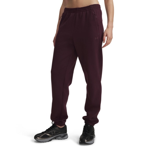 Damskie spodnie dresowe Under Armour Unstoppable Flc Gym Pant - burgundowe