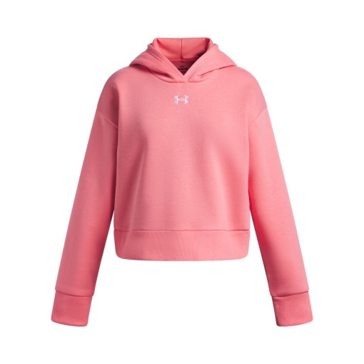 UNDER ARMOUR Dziewczęca bluza dresowa nierozpinana z kapturem Under Armour UA Rival Fleece Hoodie  różowa Różowy
