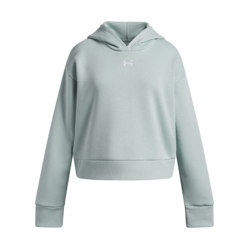  UNDER ARMOUR Dziewczęca bluza dresowa nierozpinana z kapturem Under Armour UA Rival Fleece Hoodie  zielona Zielony