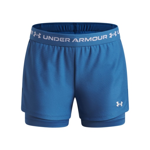 Obrazek dla: UNDER ARMOUR Dziewczęce spodenki 2w1 Under Armour UA Tech Play Up 2n1 Short  niebieskie Niebieski