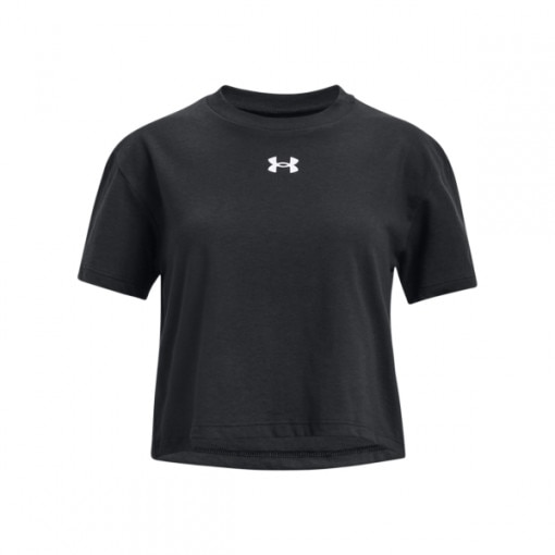 UNDER ARMOUR Dziewczęcy tshirt crop top Under Armour UA Crop Sportstyle Logo Short Sleeve  czarny Czarny