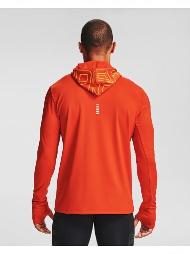 Męska bluza do biegania UNDER ARMOUR Q. IGNIGHT CG Zip Hoodie - pomarańczowa