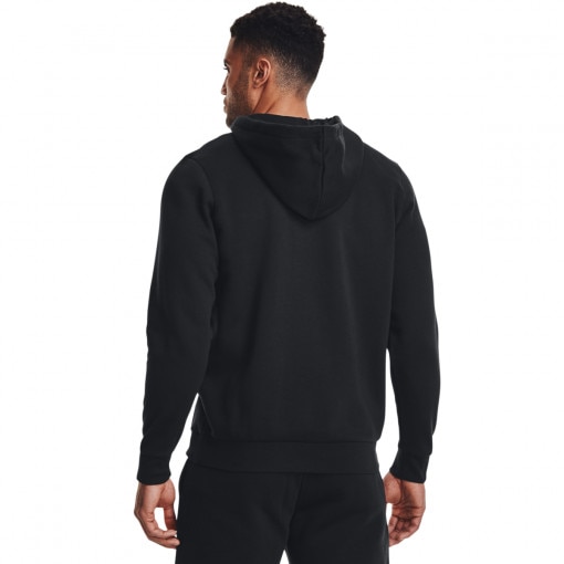 Męska bluza dresowa rozpinana z kapturem Under Armour UA Essential Fleece FZ Hood - czarna