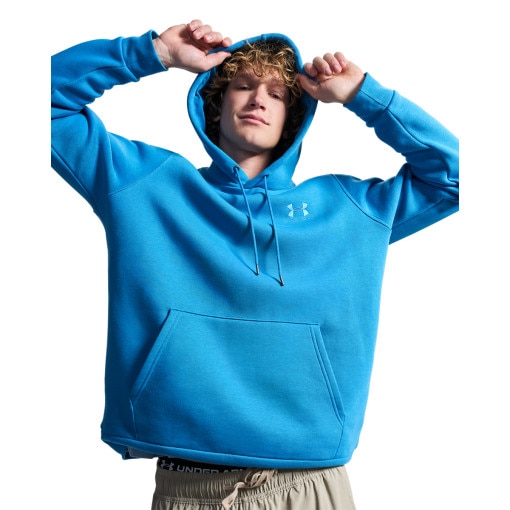 Obrazek dla: UNDER ARMOUR Męska bluza dresowa nierozpinana z kapturem Under Armour UA Icon Fleece Hoodie  niebieska Niebieski