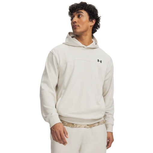 Obrazek dla: UNDER ARMOUR Męska bluza dresowa nierozpinana z kapturem Under Armour UA Rival Lightweight kremowa Kremowy