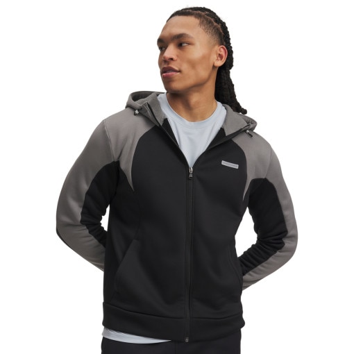 Obrazek dla: UNDER ARMOUR Męska bluza dresowa rozpinana z kapturem Under Armour Armour Fleece Winterized czarne Czarny