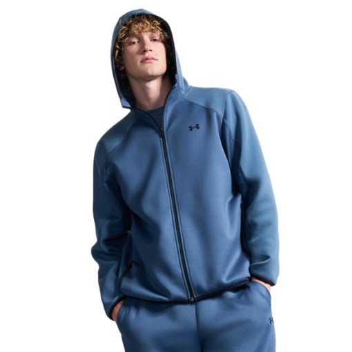 Obrazek dla: UNDER ARMOUR Męska bluza dresowa rozpinana z kapturem Under Armour UA Unstoppable Flc Txtrd FZ  niebieska Niebieski