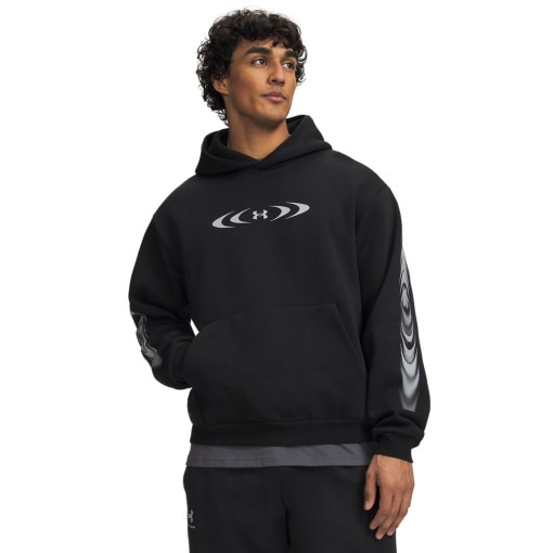 Obrazek dla: UNDER ARMOUR Męska bluza dresowa z kapturem Under Armour UA Icon Fleece Graphic HD  czarna Czarny