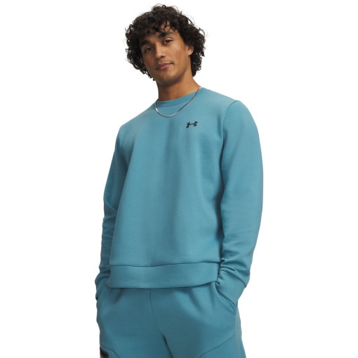  UNDER ARMOUR Męska bluza treningowa nierozpinana bez kaptura Under Armour UA Unstoppable Flc Crew  niebieska Niebieski