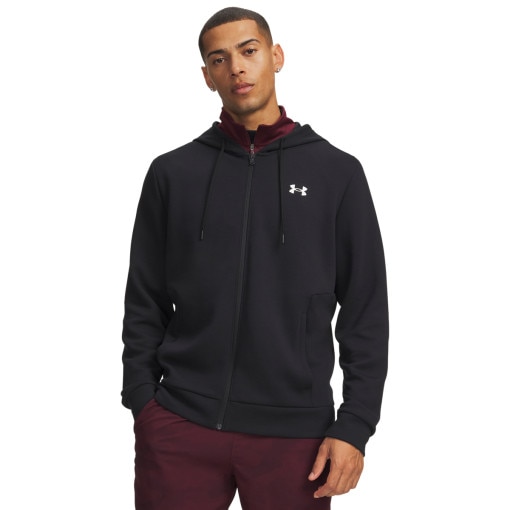 Obrazek dla: UNDER ARMOUR Męska bluza treningowa rozpinana z kapturem Under Armour Flex Fleece Full Zip  czarna Czarny