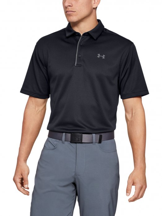 UNDER ARMOUR Męska koszulka do golfa UNDER ARMOUR Tech Polo  czarna Czarny