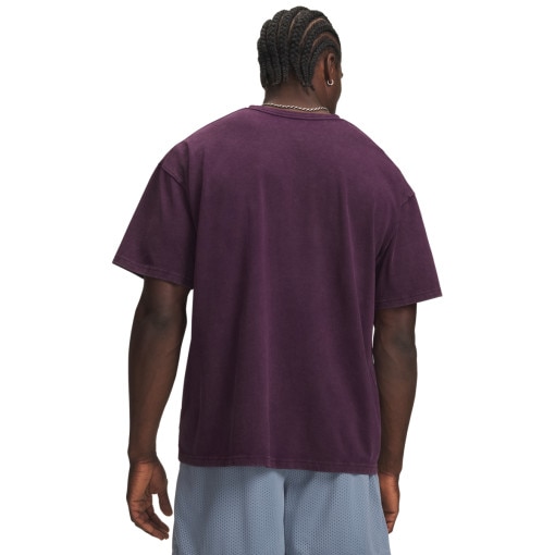 Męski t-shirt oversize Under Armour UA M HWT OS WASH SS - fioletowy