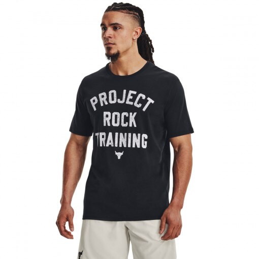 UNDER ARMOUR Męska koszulka treningowa Under Armour Project Rock TRAINING SS  czarna 1