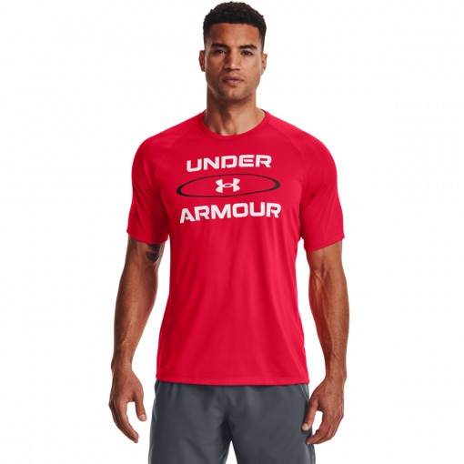UNDER ARMOUR Męska koszulka treningowa Under Armour UA Tech 2.0 WM Graphic SS Czerwony