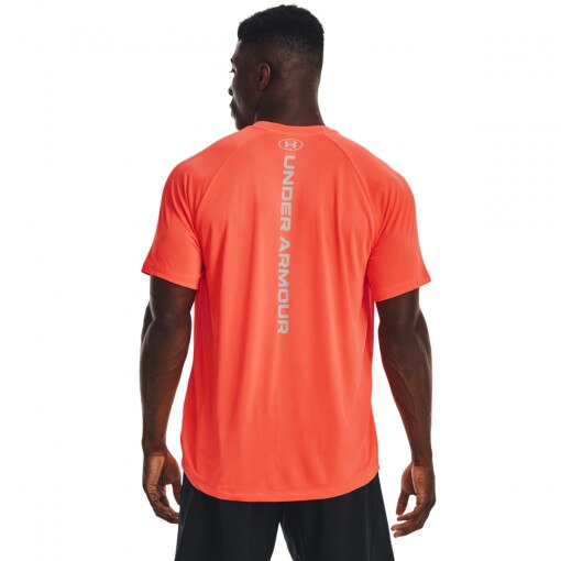 Męska koszulka treningowa Under Armour UA Tech Reflective SS - pomarańczowa