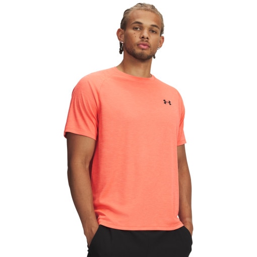 Obrazek dla: UNDER ARMOUR Męska koszulka treningowa Under Armour UA Tech Textured SS  pomarańczowa Pomarańczowy