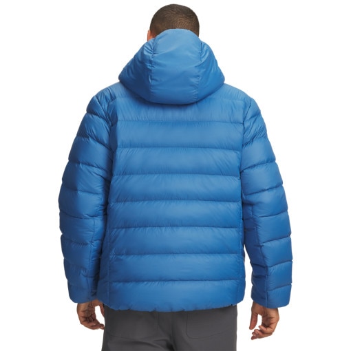 Męska kurtka puchowa Under Armour LEGEND DOWN HOODED JACKET - niebieska