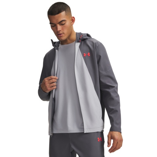 Obrazek dla: UNDER ARMOUR Męska kurtka treningowa Under Armour UA Tech Utility Woven Jckt  szara Szary