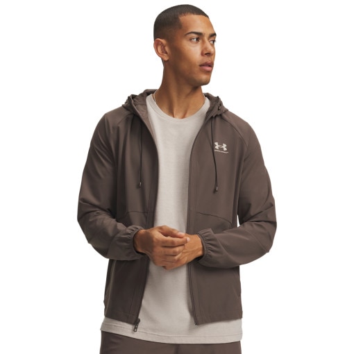 Obrazek dla: UNDER ARMOUR Męska kurtka wiatrówka Under Armour UA Stretch Woven Windbreaker brązowa Brązowy